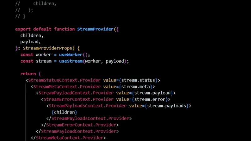 Illustrating shift on the React syntax when comment used 