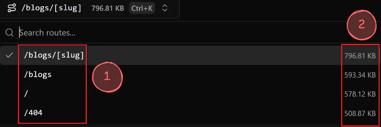 page route section UI page route section UI